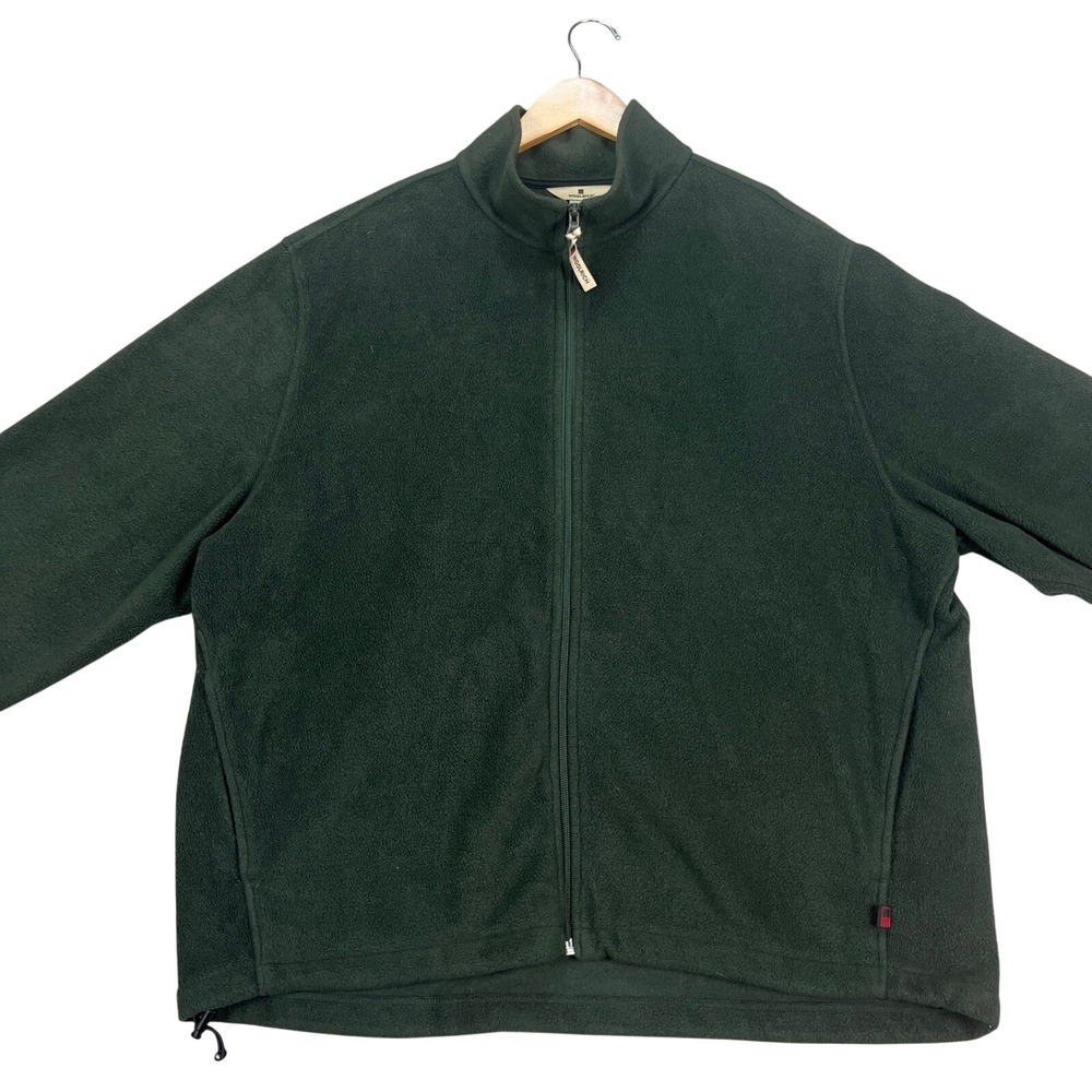 Woolrich Mens Dark Green Full Zip Fleece Jacket Hunter Style XL‎ Pockets